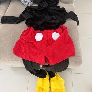 Adult S/M Mickey Mouse Costume - Red, Black, Yellow